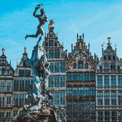 Stroll a couple of kilometres into Antwerp's picturesque old town – a hub of architecture, history, and myth