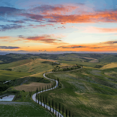Explore the rolling hills and medieval towns of Tuscany