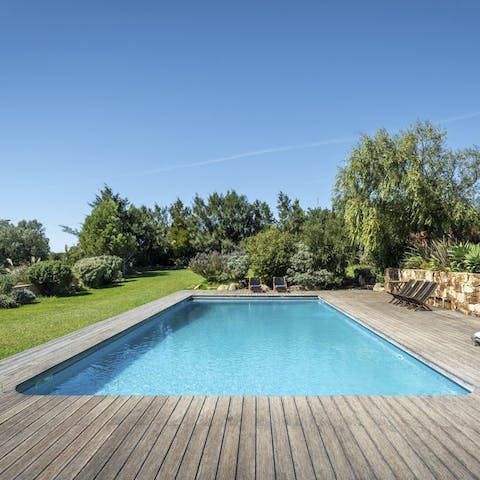 Cool off from the Portuguese sunshine in the private swimming pool 