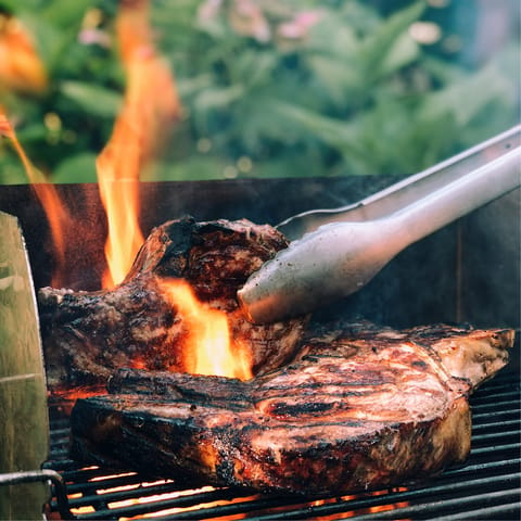 Dine alfresco on smoky dishes straight from the charcoal barbecue