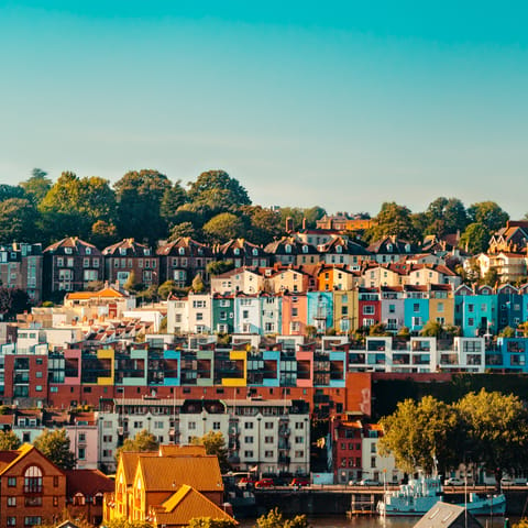 Explore the vibrant streets of Bristol, just a twenty-minute drive from home