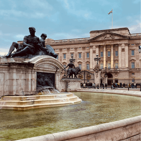 Visit Buckingham Palace, a five-minute walk away
