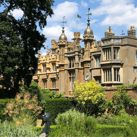Visit the stately home and gardens of Knebworth House, just a thirty-minute drive away