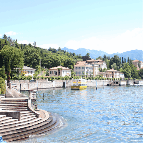 Mosey down to Lake Como's water's edge, just a short stroll away