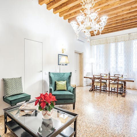 Relax in the opulent surroundings of this central Venice home