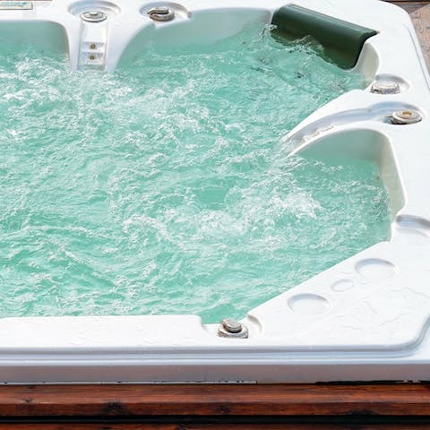 Soak your cares away in the Jacuzzi
