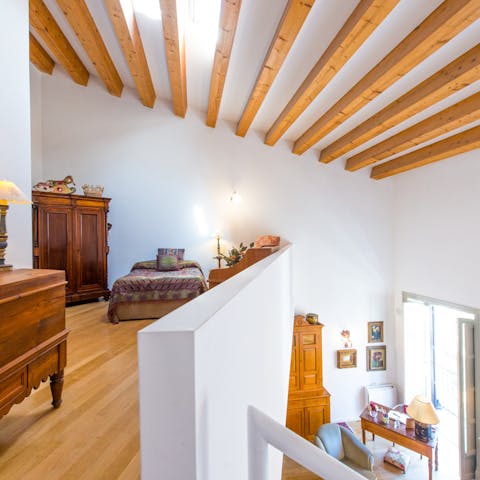 Stay in a traditional old apartment with wood-beamed ceilings