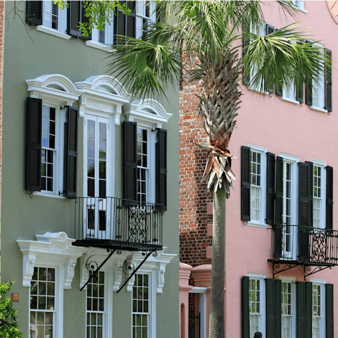 Explore the historic charm of Charleston  –  many attractions are within walking distance