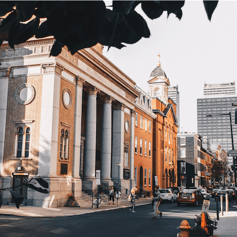 Mosey on down to Philly's most popular town square, Rittenhouse for a spot of people watching, just nine minutes on foot