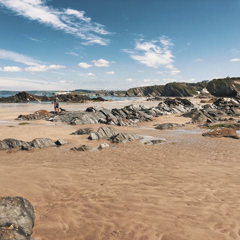 Spend the day at Fistral Beach,  only a short walk away