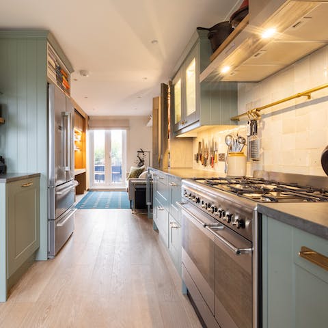 Rustle up sumptuous suppers in the stylish galley kitchen
