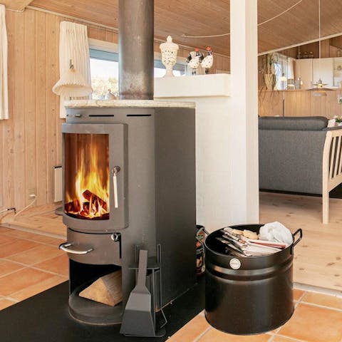 Fire up the wood-burning stove for a 'hygge' night in