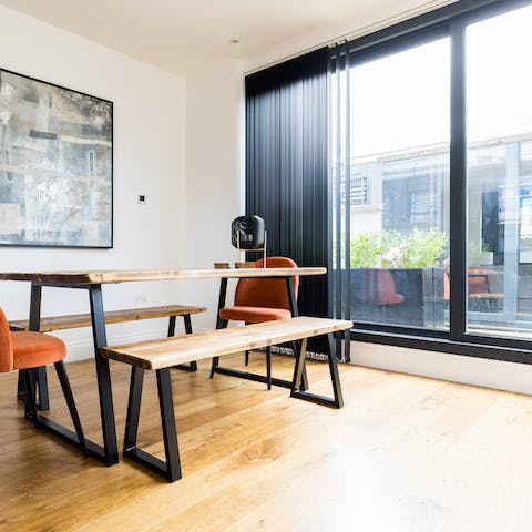 Slide open the glass doors and enjoy a semi-alfresco full English