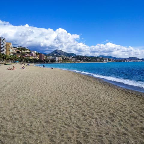 Relax on Malagueta beach, a ten-minute walk away