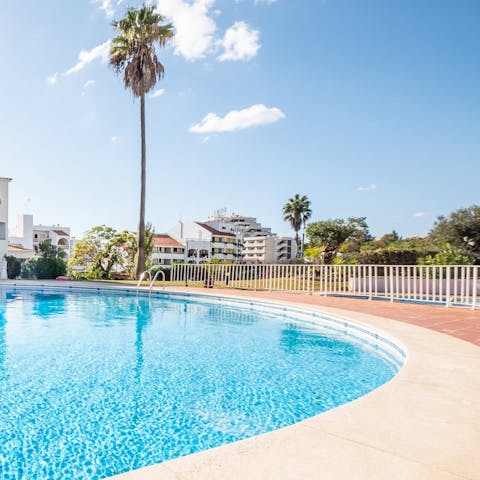 Soak up the Portuguese sunshine from the shared pool