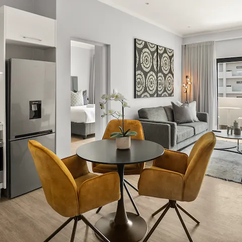 Tuck into delicious South African bobotie around your stylish dining set