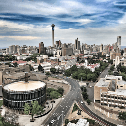 Head into nearby Johannesburg, a vibrant city full of great bars and restaurants