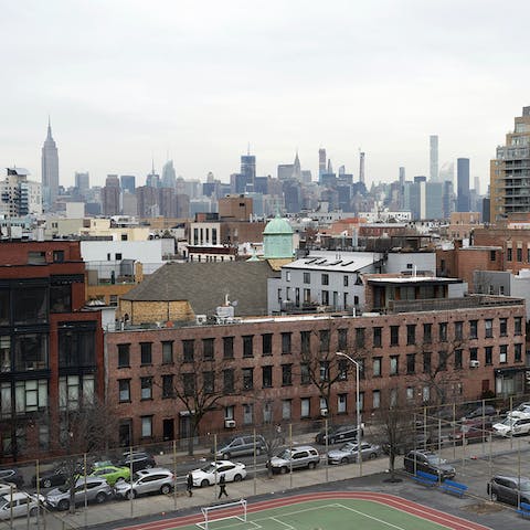Views across Brooklyn and into Manhattan