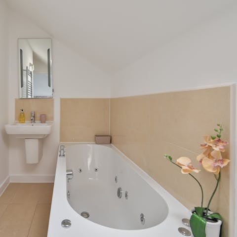 Close your eyes and relax in one of the home's bathtubs