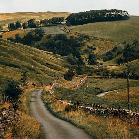 Explore the beautiful Yorkshire Dales  in one direction and The Lakes in the other