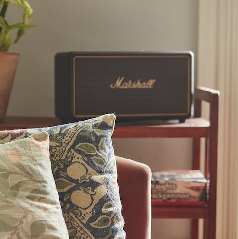 Sit back and listen to some tunes on the Bluetooth speakers