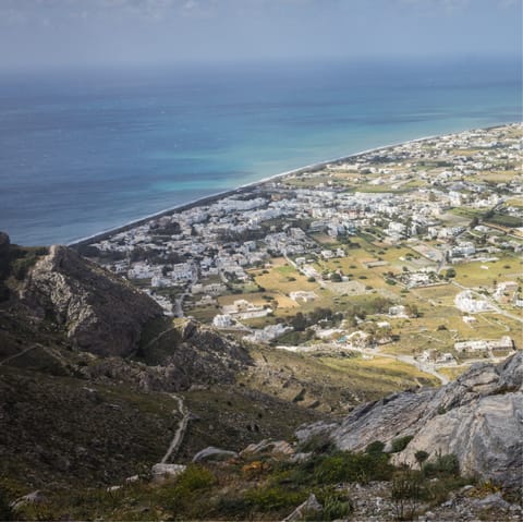 Climb to the top of Mesa Vouno and visit the ruins of Ancient Thira – it's an hours walk but worth it for the views