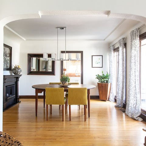 Enjoy the light streaming in through the tall windows