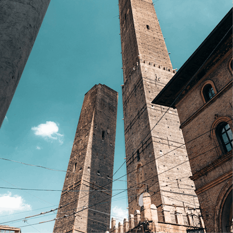 Visit the monumental Two Towers, just a twenty–five–minute walk away