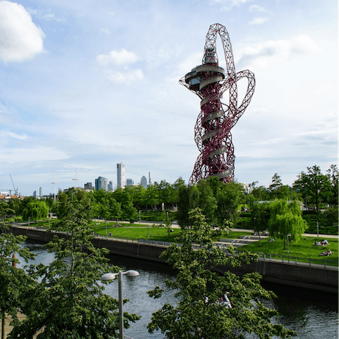 Explore the Queen Elizabeth Olympic Park – the London 2012 Olympic Rings are a three-minute walk away