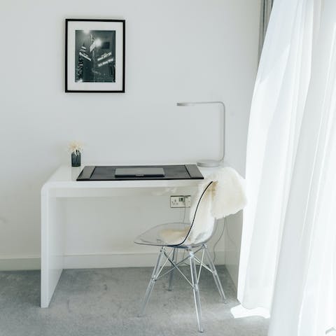 Catch up on work at the second bedroom's desk