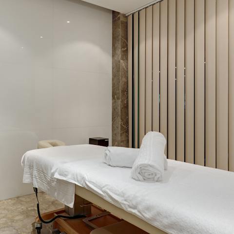 Book a treatment at the on-site spa