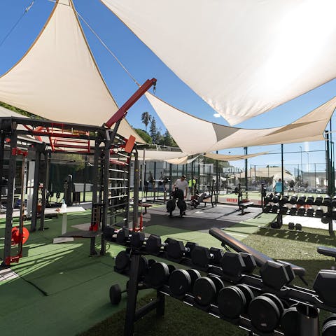 Keep yourself fit in the fully-equipped outdoor gym