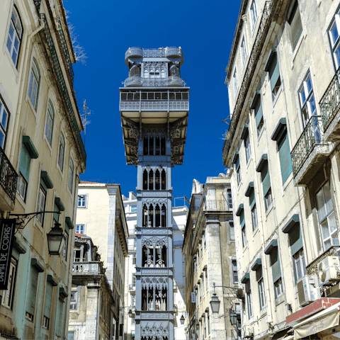Take a ride on the Santa Justa Elevator – it's on the same street