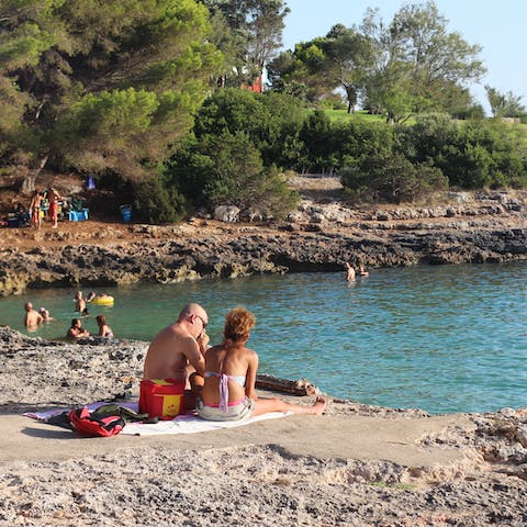 Spend a day at the beach at Cala Marçal, a twenty-five minute walk away or a five-minute drive