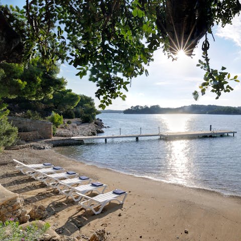 Relax on your private beach, hidden away from public use