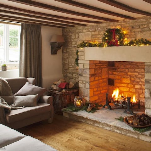 Get cosy around the open fire on chilly evenings