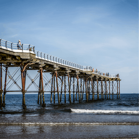 Drive over to Saltburn-by-the-Sea in ten minutes and walk along the long pier
