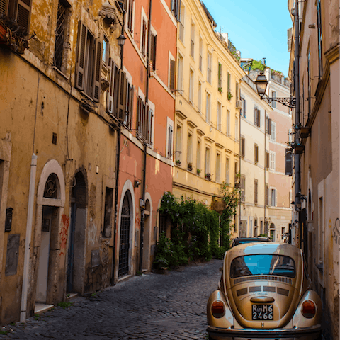 Soak up the lively atmosphere of Trastevere – it's just across the river