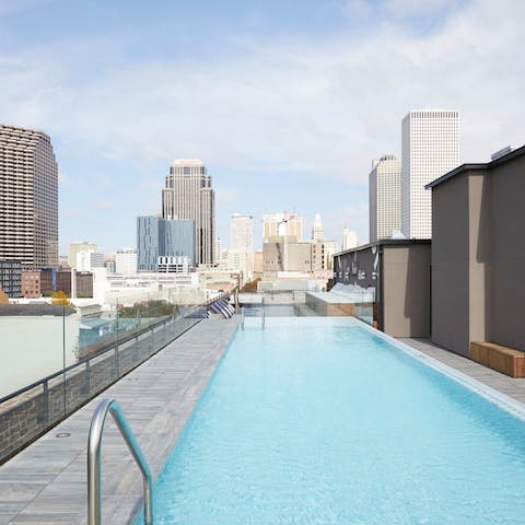 Cool down with a dip on the rooftop pool