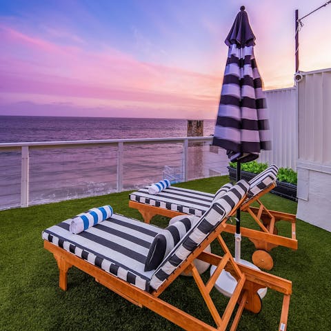 Soak up a violet sunset on your sprawling rooftop terrace