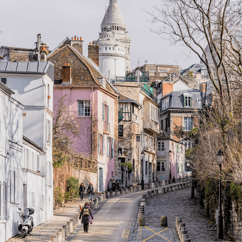 Explore Montmartre's bohemian streets, right outside your door