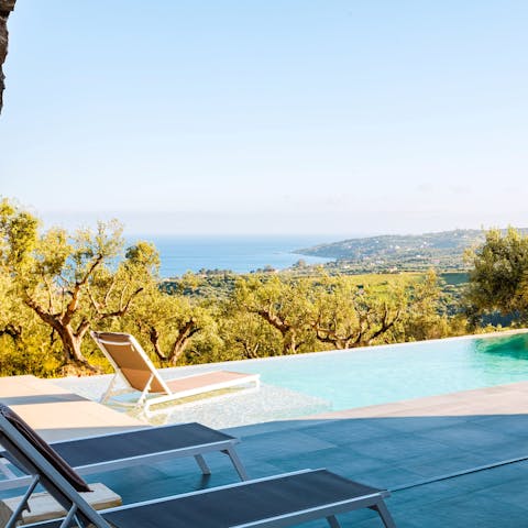 Drink in the glorious views from the private pool