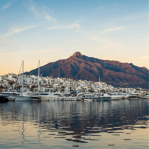 Sip sundowners looking out over Marbella's super-yacht-lined marina