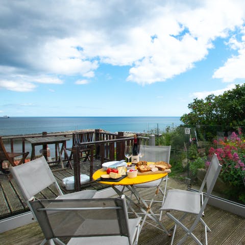 Look out over the North Sea sea from the terrace