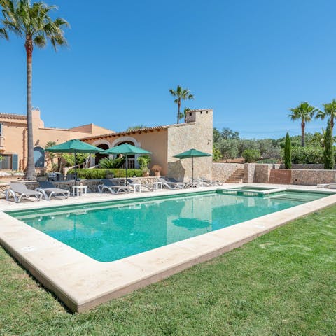 Start the morning with a refreshing dip in the private pool