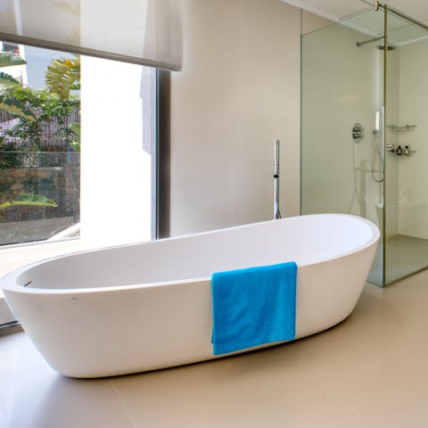 Soak in one of the standalone bathtubs