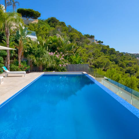 Cool off in the home's private pool