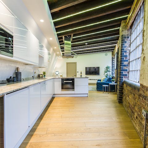 Prepare meals while socialising in the open-plan space