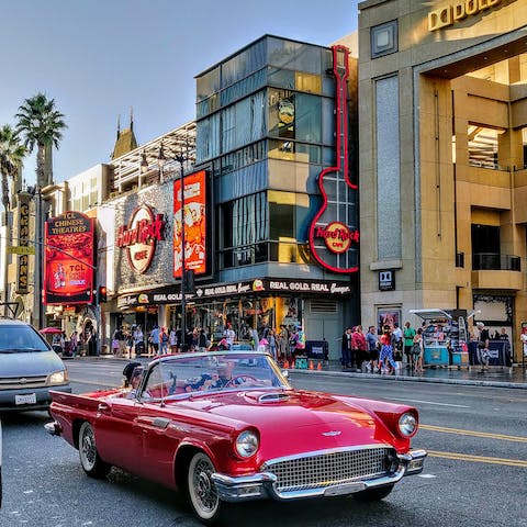 Spend an afternoon exploring the iconic streets of Hollywood, a fifteen-minute drive away