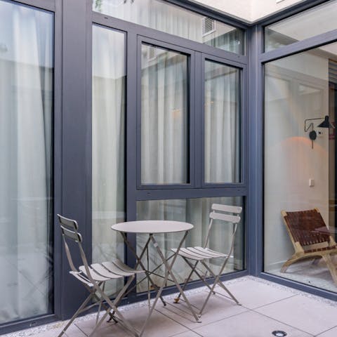 Get some fresh air on the communal terrace